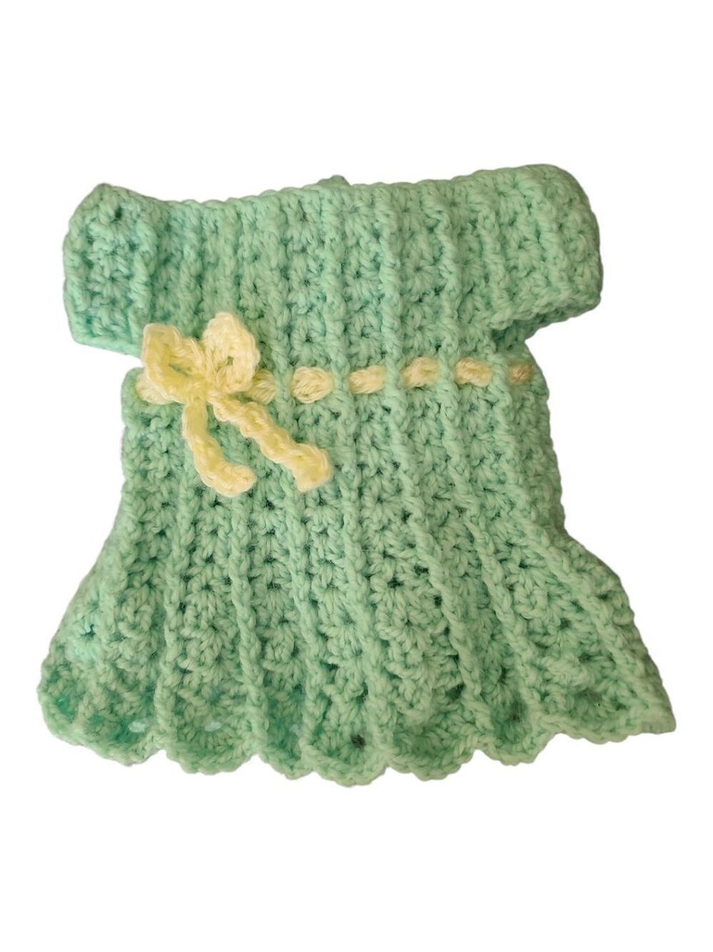 Handmade Girls Doll Dress for 18" Dolls in Green & Yellow